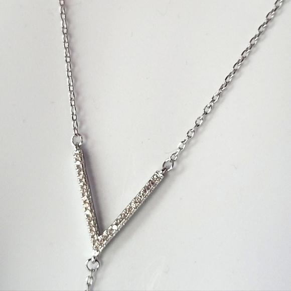 Adornia Swarovski Crystal Lariat Silver - Picture 8 of 8